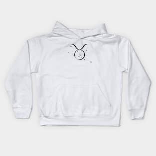 Taurus - Zodiac Sign Symbol and Constellation Kids Hoodie